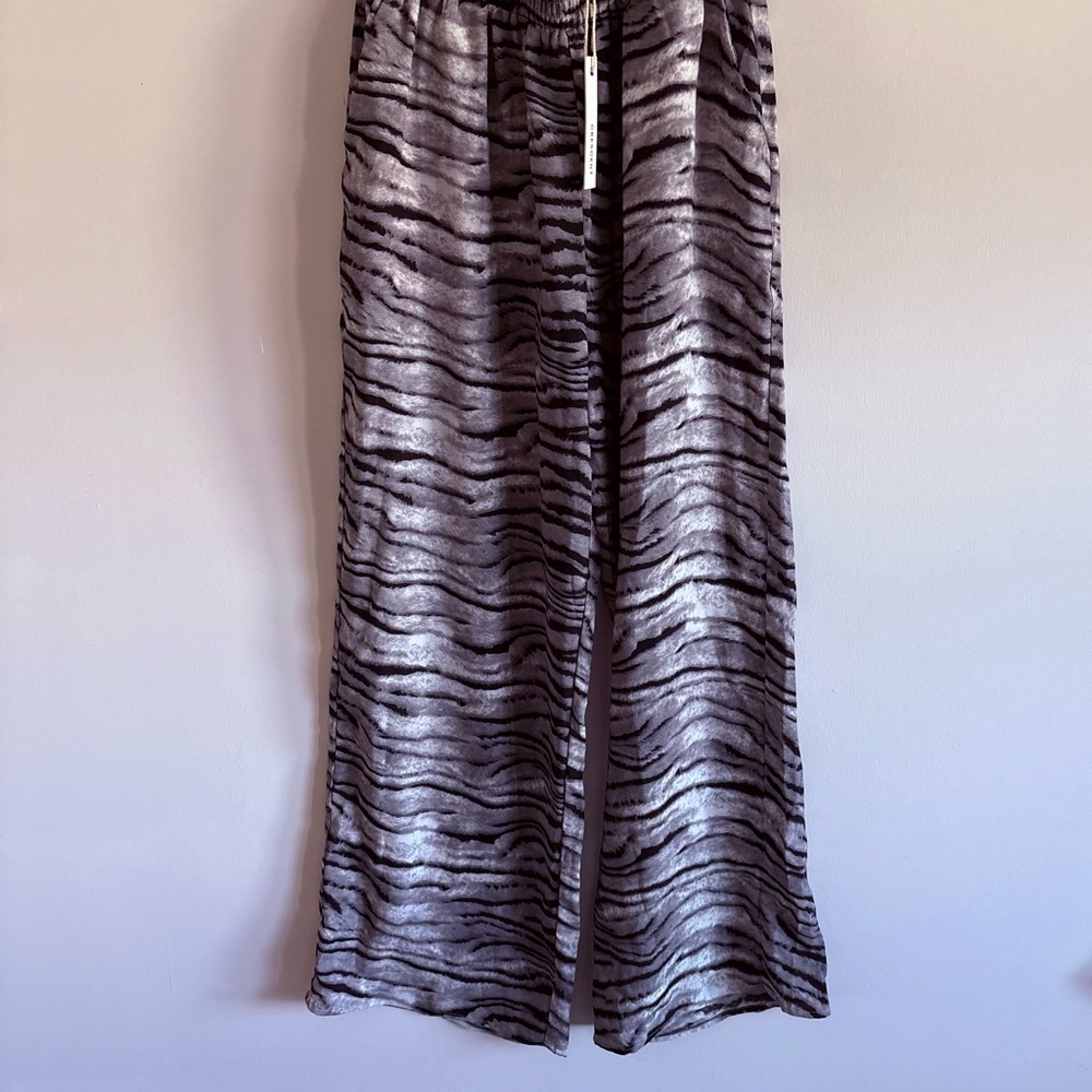 Crescent Black and Gray Zebra Print Trousers